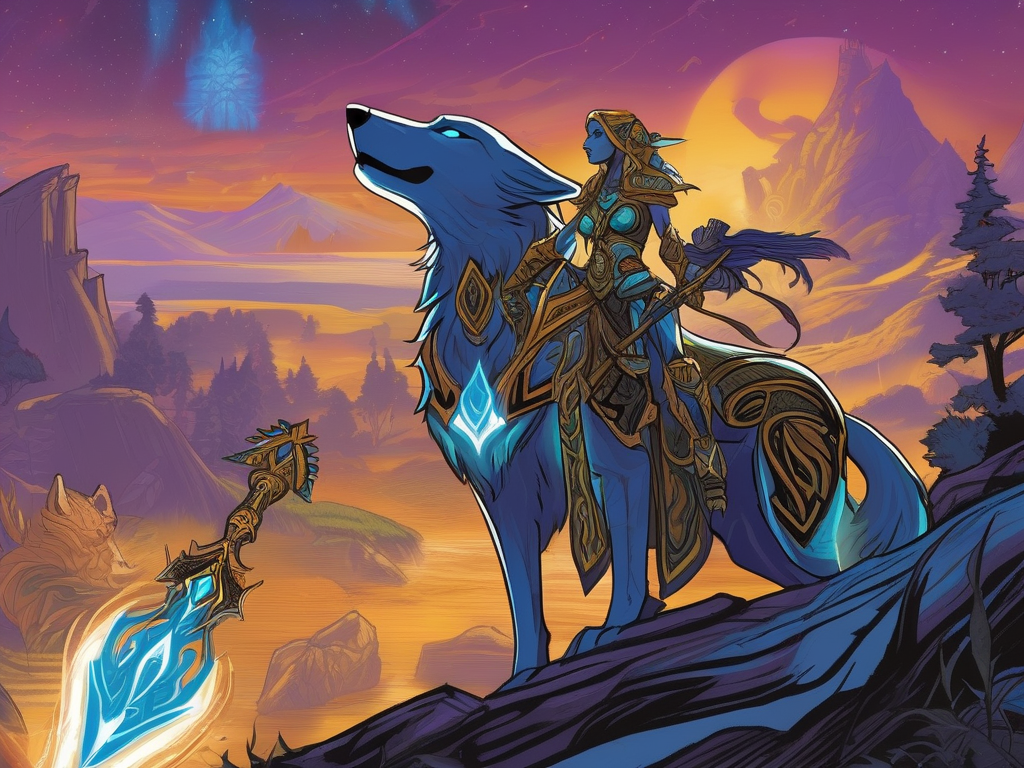 Alliance Hunter with wolf companion in Outland